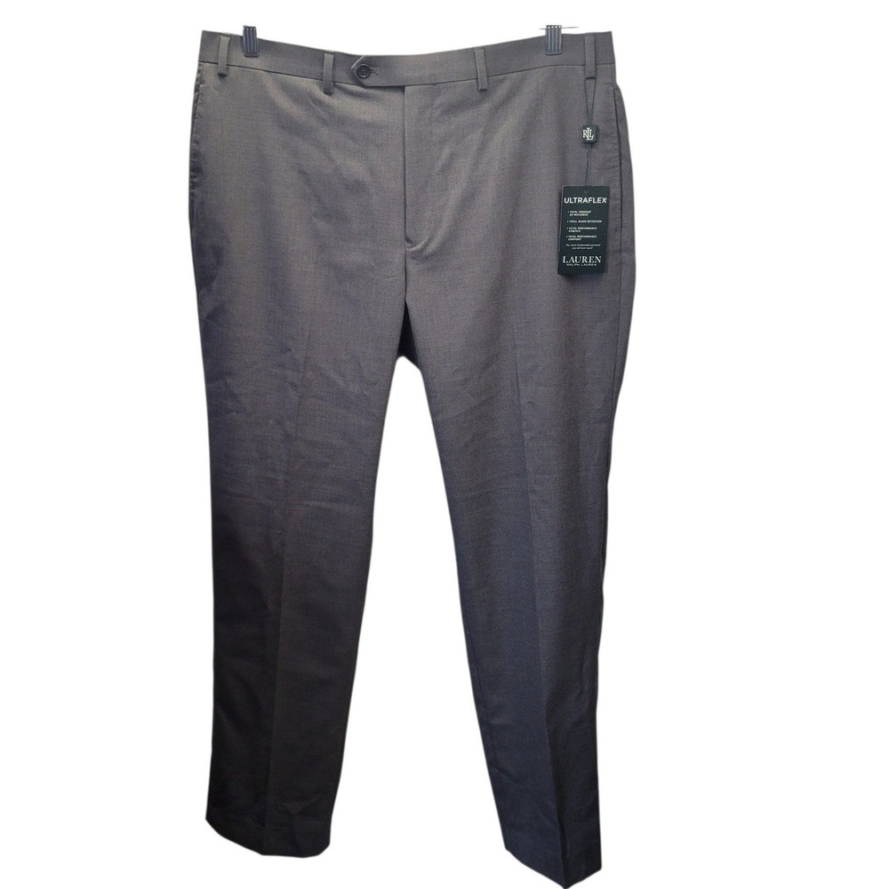 Lauren Ralph Lauren Ultraflex Mens Dress Pants 38x32 Med Grey Classic Fit I691